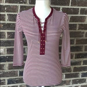 NWT Ralph Lauren Nautical front lace up top